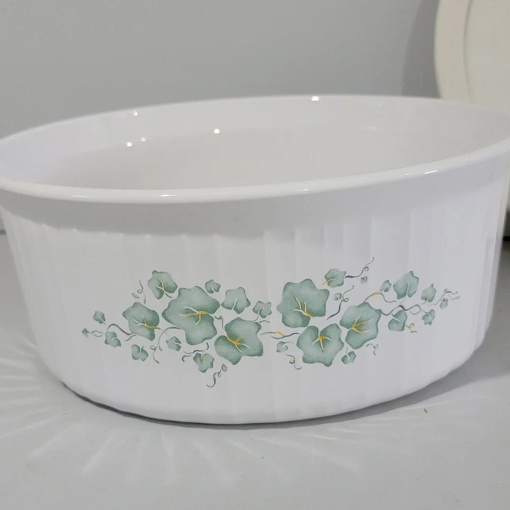 Corning Ware English Meadow 2.5L Round Casserole Dish F-1-B with Lid F-1-PC USA